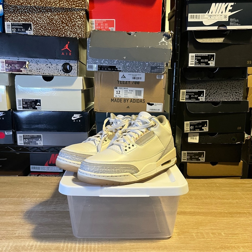 Nike Air Jordan 3 Sneakers in Cream and Gray